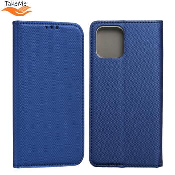 TakeMe Magnēstikas Fiksācijas Sāniski atverams maks bez klipša Samsung Galaxy A23 4G (A235F) / A23 5G Tumši zils (TM-MA-SA-A2345G-BDBL)