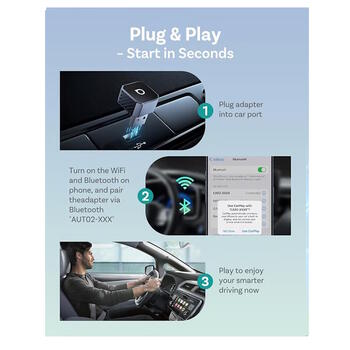 Ottocast T3 Mini Pot bezvadu CarPlay un Android Auto adapteris Silver (CP88-T3-SIL)