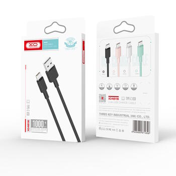 XO NB156 Прочный TPE Универсальный USB-C на Lightning PD Кабель 1m данных и быстрого 2.4A Заряда Белый (NB156)