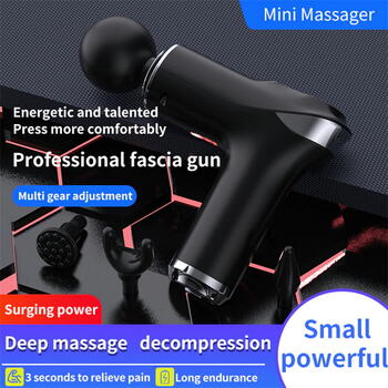 Riff HB-009 Mini Portatīva muskuļu masāžas pistole ar 5 līmeņu mainīgu vibrāciju + 4 papildus uzgaļi (RF-HB-009)