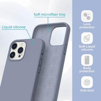 Riff Тонкий & Мягкий силиконовый чехол-крышка с мягкой подкладкой для iPhone 13 PRO Lavender Grey (RF-SC-IPH-13PRO-GR.LAVAND)