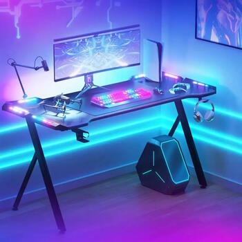 DOWINX RGB Игровой стол для компьютера (120x60X75cm) + Пульт (LS-GD-LED55BK)