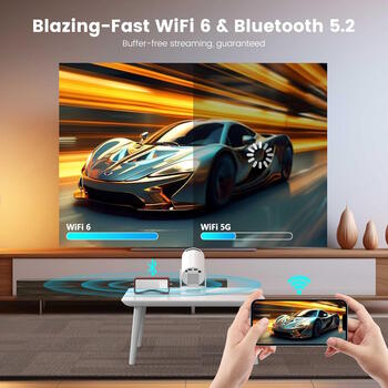 Riff HY300 ULTRA Smart projektors BT5.4 1080p Android 11.0 Wi-Fi 6 180° rotācija (RF-HY300UL)