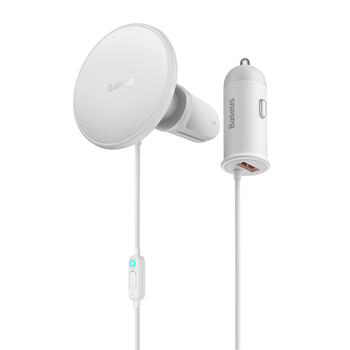 Baseus CW01 wireless авто зарядка с MagSafe 15W держателем на решетку + USB-A 25W (SUCX040102)