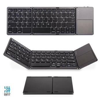 Riff BT-01 Складываемая Bluetooth Клавиатура для Windows Android iOs Телефонов & Smart TV с Touchpad Черный (RF-BT-01)