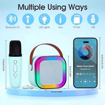 Riff K12 Portatīvā BT karaoke sistēma ar 2 Wireless mikrofoniem Blue (RF-K12/BL)