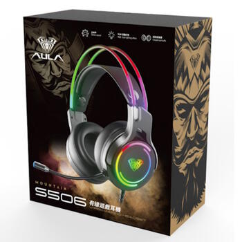 Aula S506 RGB Vada spēļu austiņas On-Ear USB2.0 ar mikrofonu Pink (S506)