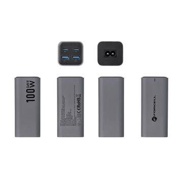 Forcell F-Energy VT-49 GaN III lādētājs 2 x USB-C + 2 x USB-A QC4.0 PD 5A 100W (VT-49)