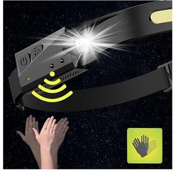 Riff HD1 Sensora LED lukturis ap galvu 350 LM + uzlādes vads Type-C USB Black (RF-HD1-BK)