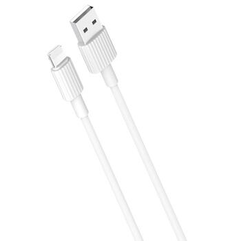 XO NB156 Прочный TPE Универсальный USB-C на Lightning PD Кабель 1m данных и быстрого 2.4A Заряда Белый (NB156)