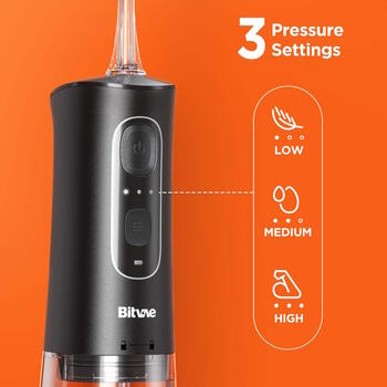 Bitvae C2 irigators 260ml ūdens tvertne / x6 sprauslas / 3 režīmi / 30-100PSI Black (BIT-C2-BK)