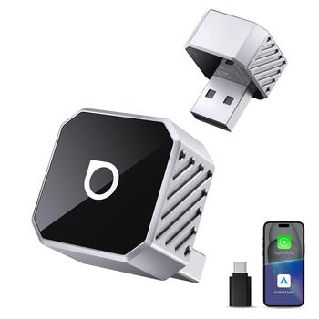 Ottocast T3 Mini Pot bezvadu CarPlay un Android Auto adapteris Silver (CP88-T3-SIL)