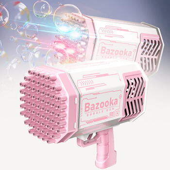 Riff Bazooka пистолет мыльных пузырей c 88 выстрелами для помещении и вечеринок и игр на открытом воздухе Розовый (RF-456-16A-RO)