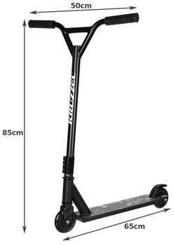 Kruzzel Alumīnija Triku skrejritenis ar ABEC-7 gultņiem un gumijas riteņiem līdz 100kg Black (KRUZ-5672)