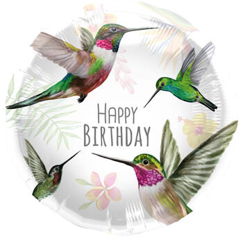 Folat Folija gaisa balons "Birthday Hummingbird" 45cm (67918)