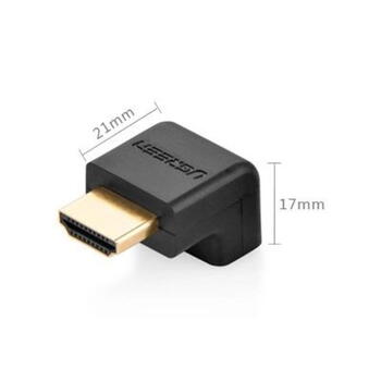 Ugreen 20110 Hdmi 2.0 Spraudnis uz HDMI Ligzda Augšpusē 90 gr leņķi (Type A) adapteris ar 4K Atbalstu (20110)