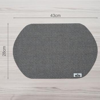 VILSTO dekoratīvs, pīts galda paliktņu komplekts (4 gb.) Grey (PLACEMAT-SET-4pcs-WOVEN-GR)