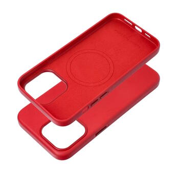Riff Magsafe Ādas imitācijas maks ar metāla pogām priekš Apple iPhone 15 Pro Max Red (RF-LEMAG-IP15PMA-RE)