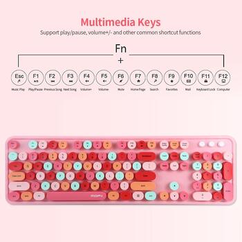 MOFII Sweet Беспроводная Клавиатура и Оптическая Мышь 2,4G USB Розовый - Многоцветные Кнопки (MO-SWEET-ROSE)