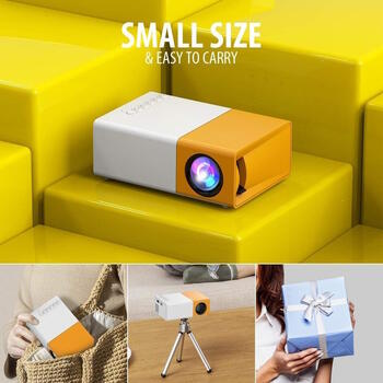 Riff YG300 mini projektors 1080P Full HD (12,7x5x8,3 cm) Yellow (RF-YG300)