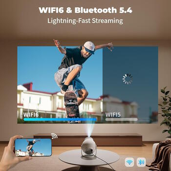 Riff TP360 viedais Android 14 projektors ar 8K atbalstu un 360° kustību (RF-TP360)