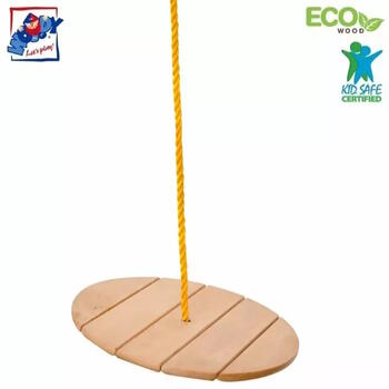Woody 90125 Деревянные качели (180cм) с круглым сиденьем (диам. 34cм) детям от 3+ лет (макс. 50кг) (WD90125)