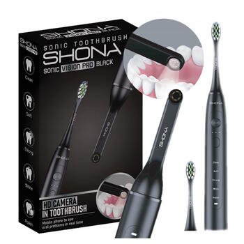Shona Vision IPX7 Elektriskā Ultraskaņas zobu birste ar 15 tīrīšanas funkcijām / x2 uzgaļi / Wi-Fi kamera / uzglabāšanas futlārs (SH074766)