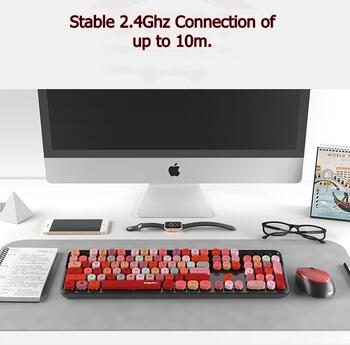 MOFII Sweet Беспроводная Клавиатура и Оптическая Мышь 2,4G USB Черный - Многоцветные Кнопки (MO-SWEET-BLACK)