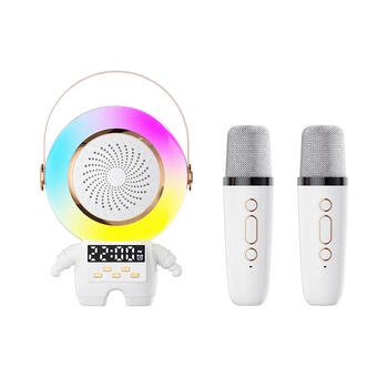 Riff TK66 Portatīvā karaoke sistēma Astronauts ar 2 Wireless mikrofoniem White (RF-TK66)