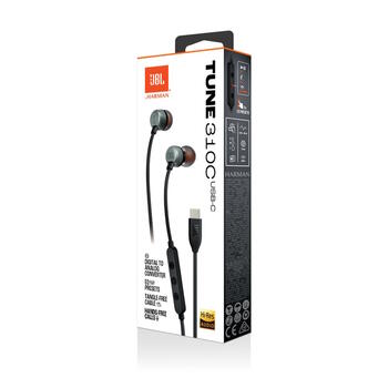 JBL JBLT310CBLK TUNE 310C Проводные наушники in-Ear с Type-C Black (JBLT310CBLK)