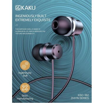 iKAKU KSC-362 Универсальные легкие наушники-вкладыши HiFi 3,5 мм с микрофоном 1,2 м Белый (KSC-362-WH)