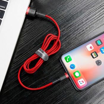 Baseus CALKLF-B09 Nylon Плетеный провод для передачи данных & заряда CQ3.0 2.4A USB на Lightning 1m Red (CALKLF-B09)