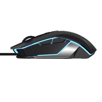 Aula S50 Multi-krāsu apgaismojuma Spēļu Optiskā pele a vadu/ 7 pogas/800-4800dpi/ ar ergonomisku formu/ Melna (S50)