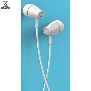 iKAKU KSC-382 Universālas Vieglas HiFi In-Ear Austiņas 3.5mm ar Mikrofonu 1.2m Baltas (KSC-382-WH)