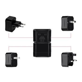 iKaku KSC-174 Мульти Сетевой адаптер с/на UK 3pin - Euro 2pin - US (USA) - Asia Адаптер + Чехол Черный (KSC-174)