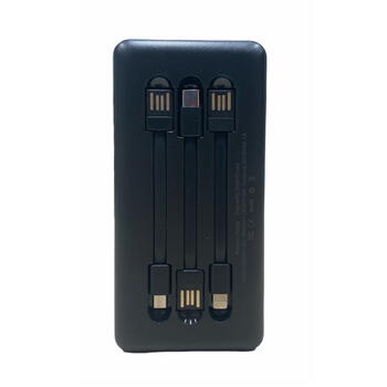 Riff YM-407S Mega 30000mah Power bank Зарядка 2x USB 2.1A Max выходы / Micro USB + USB-C входы + 3 Кабеля Black (RF-YM-407S-BK)