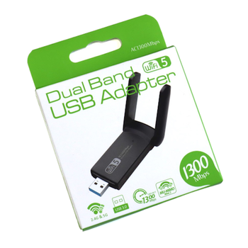 Riff AC1300 USB модуль Wi-Fi адаптер 5 GHz 2.4 GHz 1300 Мбит/с 802.11ac/a/b/g/n Чёрный (RF-AC1300)
