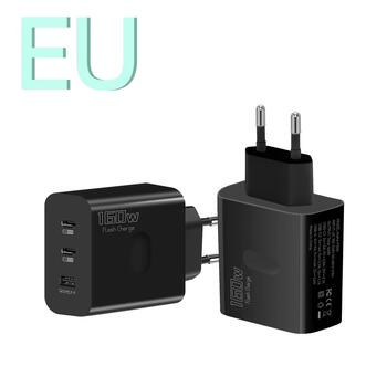 Riff 160W QC5.0 Супер быстрая зарядка с USB портом / x2 PD USB-C портами Black (RF-160W)