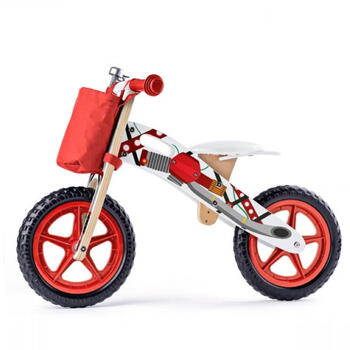 Woody Dipy Ergo+ Eko Koka balansa Ritenis ar regulējamu sēdekli (38x43cm) + Soma (3y+) Sarkans (WD93066)