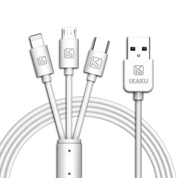 iKaku KSC-078 3в1 Type-C / Lightning / Micro USB провод для заряда 1m White (KSC-078)