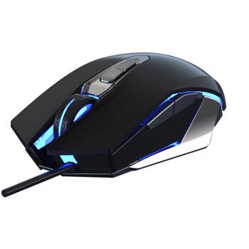 Aula S50 Multi-krāsu apgaismojuma Spēļu Optiskā pele a vadu/ 7 pogas/800-4800dpi/ ar ergonomisku formu/ Melna (S50)