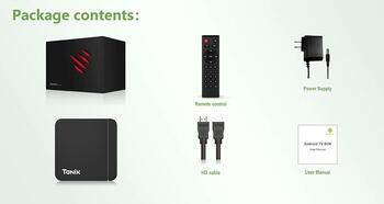 Tanix W2 S905W2 64-bit Quad Core ARM Cortex A53 Konsole 4K Ultra HD Android TV kaste ar tālvadības pulti Android 11 Smart TV 2Gb + 16GB Melns (TANIX-W2-A-2GB-16GB)