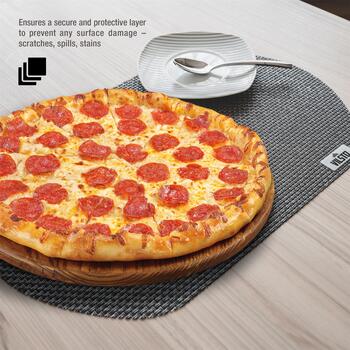 VILSTO dekoratīvs, pīts galda paliktņu komplekts (4 gb.) Grey (PLACEMAT-SET-4pcs-WOVEN-GR)