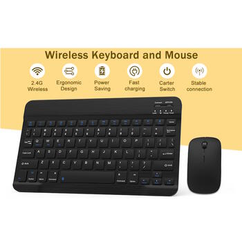 Riff EN / RU раскладка 2в1 RGB Bluetooth Беспроводная клавиатура с мышкой Black (RF-RGB-KEY)