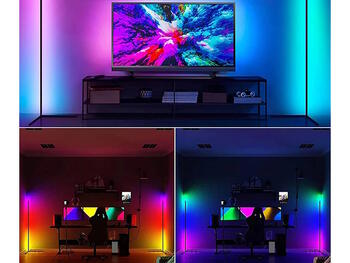 LED RGB grīdas stūra lampa 1,5 m (210 režīmi) + Tālvadības pults + APP (12330)