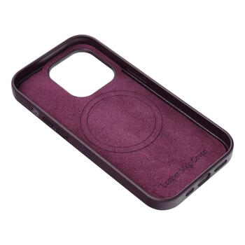 Riff Magsafe чехол из Кожзаменителя с железными кнопками для Apple iPhone 15 Plus Dark violet (RF-LEMAG-IP15PL-DVI)