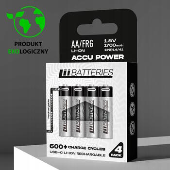 Liibattaries Мощные аккумуляторные батареи Lithium-Ion с USB-C AA 1700мАч 1.5V (4шт) (LIB667097)