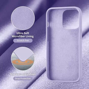 Riff Plāns & Mīksts silikona aizmugures maks ar mīkstu iekšpusi priekš Apple iPhone 15 Plus Lavander (RF-TS-IPH15PL-LAV)