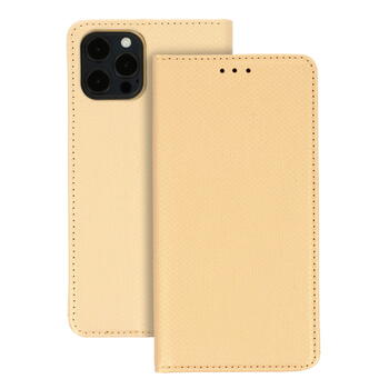 TakeMe Magnēstikas Fiksācijas Sāniski atverams maks bez klipša Samsung Galaxy A14 5G (A146B) Zelta (TM-MA-SAA145G-GO)