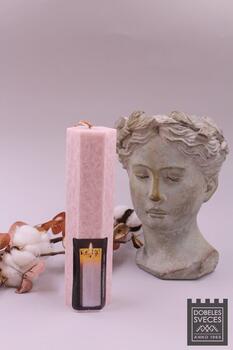 Baltic Candles "Lace Candle" Кристаллический стеариновый цилиндр / время сгорания 38h (50x200mm) Pink (39079)